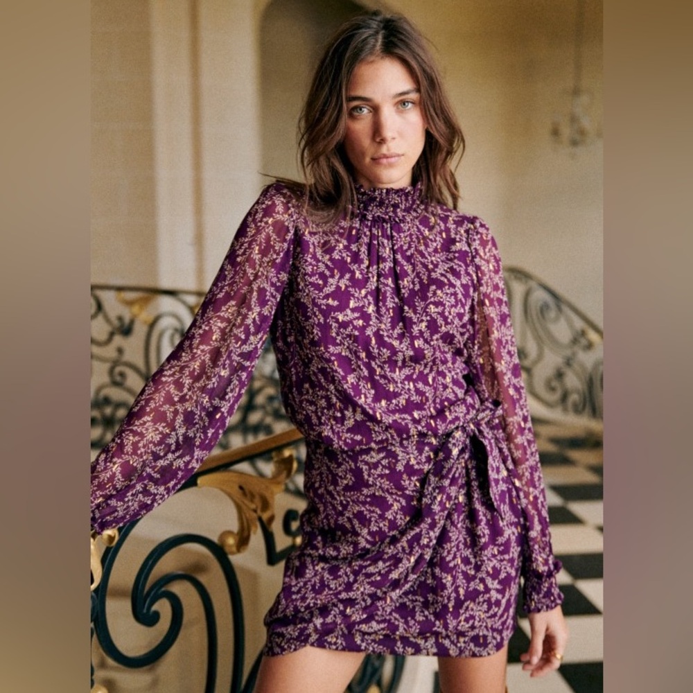 Sezane Palerme Dress in Purple